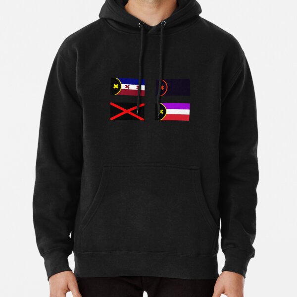 L'Manberg and Manberg Flags (Dream SMP) Black Pullover Hoodie RB1106 product Offical Dream SMP Merch